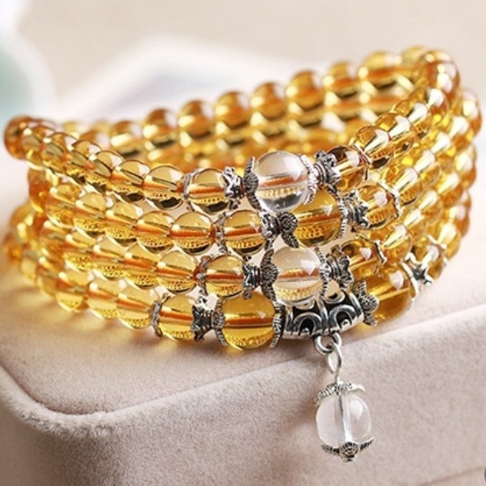 Yellow Convertible Beaded Bracelet/Necklace